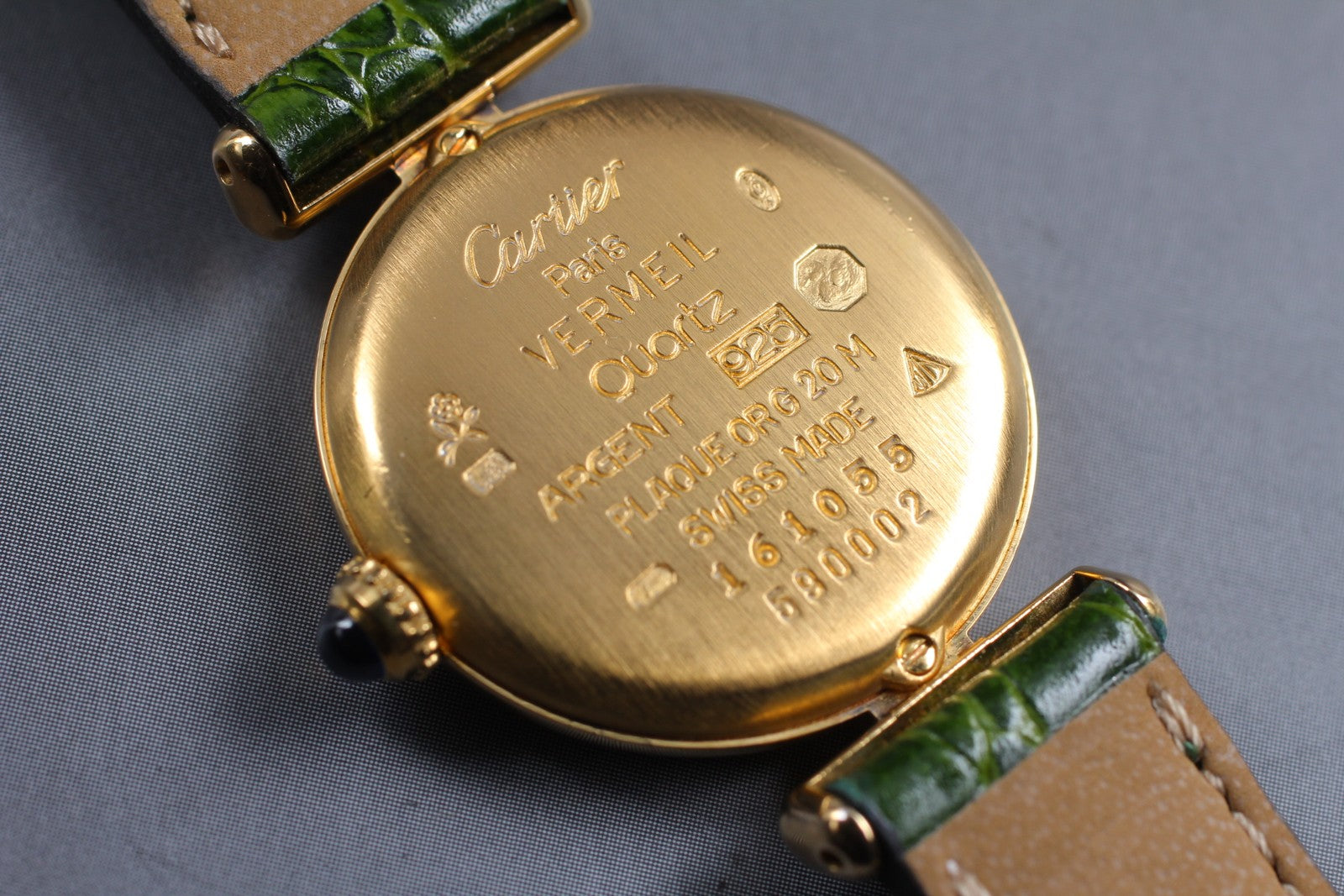 Vintage [Exc+5] Cartier Must Colisee Vermeil 590002 Green Women's Quartz Watch