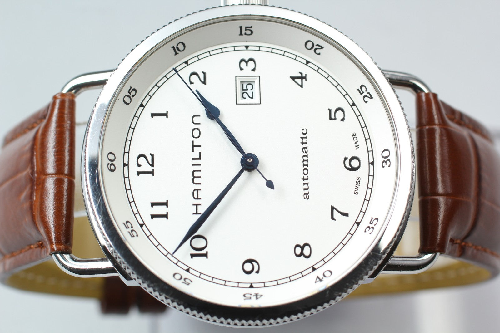 Hamilton Khaki Pioneer H777150 43mm White Dial Brown Automatic Men's Watch [Box]
