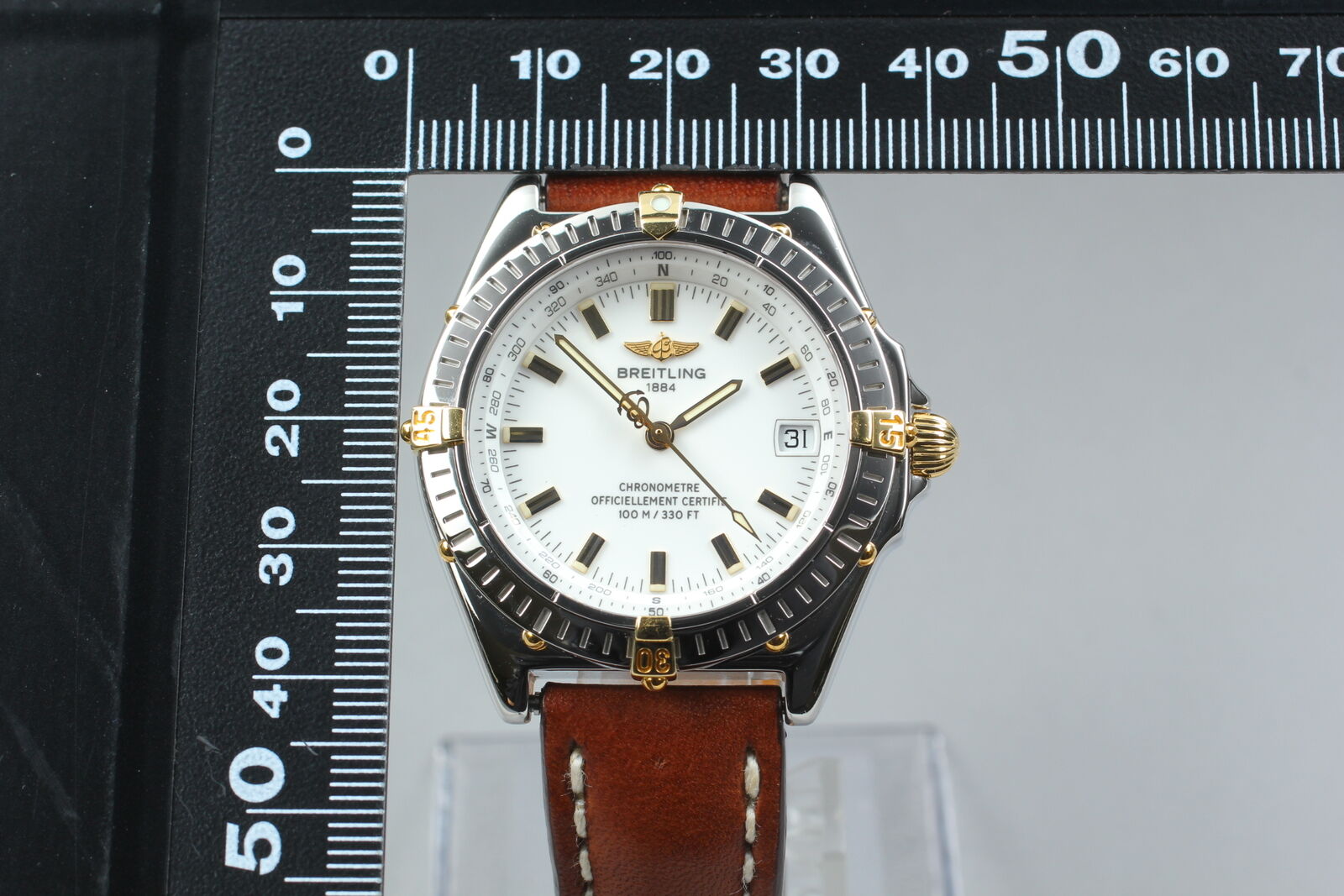 [Near MINT] BREITLING Windrider B10350 White Dial Automatic Men's Watch JAPAN