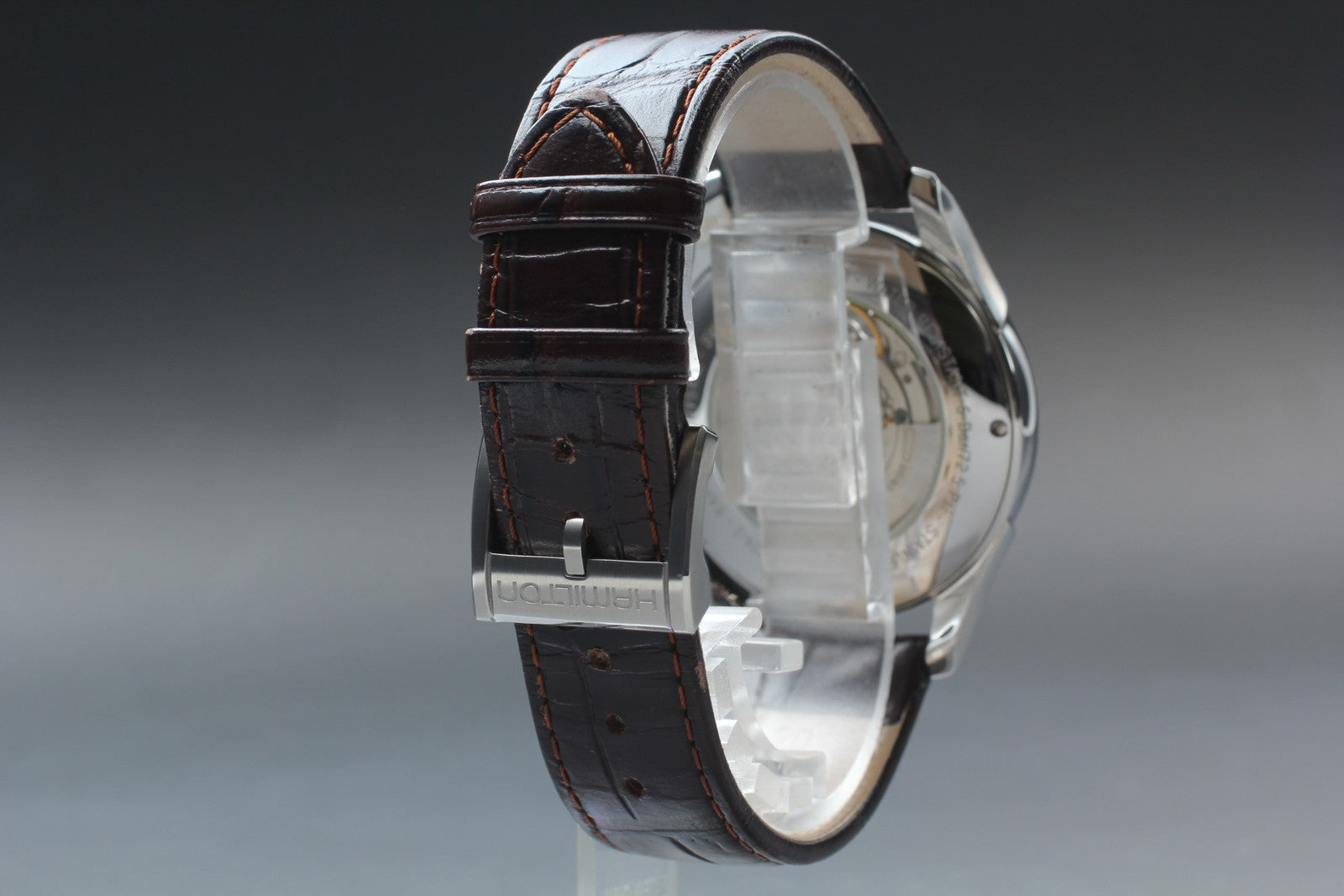 [Exc+5] Hamilton Jazzmaster Viewmatic Open Heart H325650 Brown AT Men's Watch