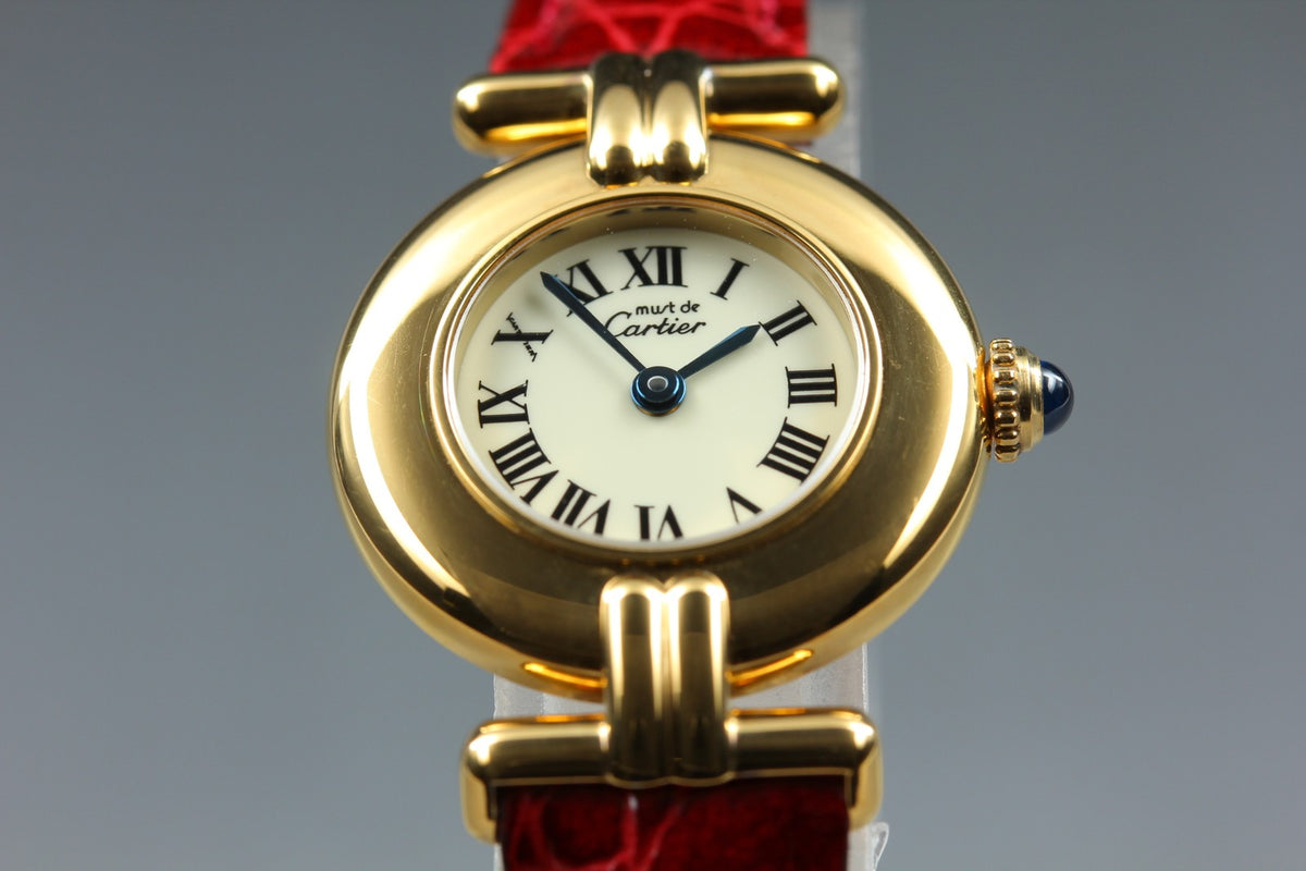 Cartier Must Colisee Vermeil 590002 Red Gold Women's Quartz Watch Vintage [Box]