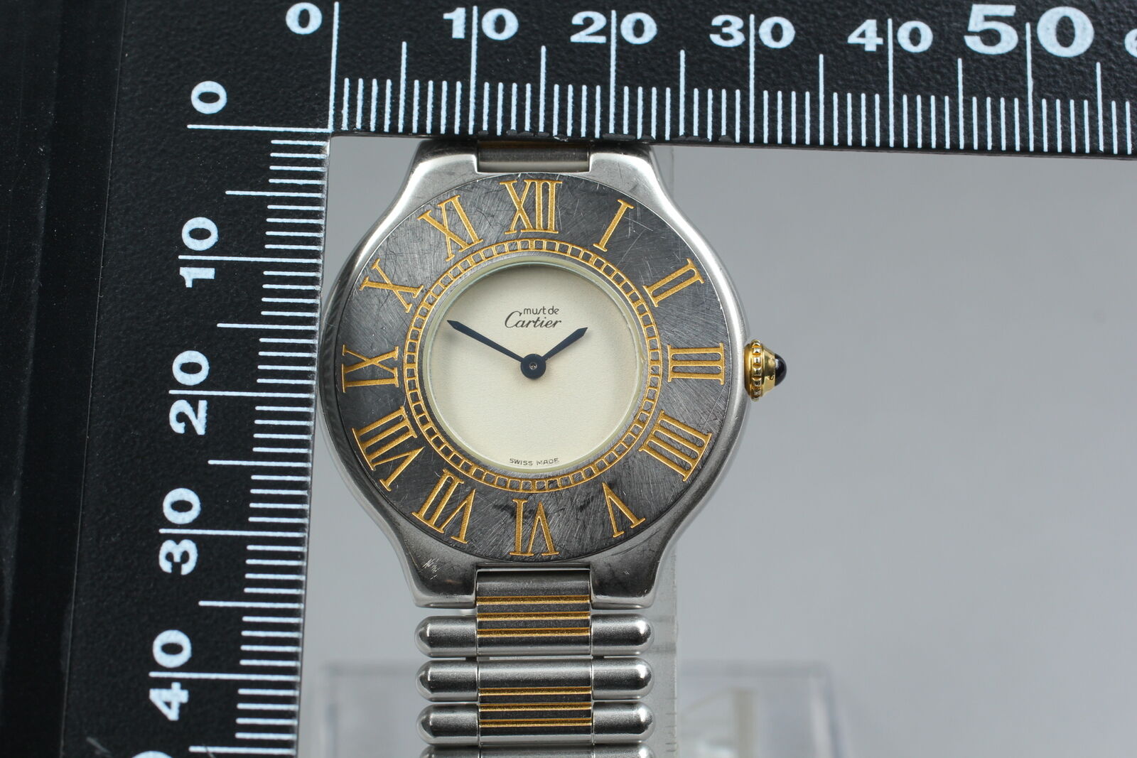 New Battery [Exc+4] Cartier Must de Cartier 21 Vanthian 30mm Unisex Qz Watch JP