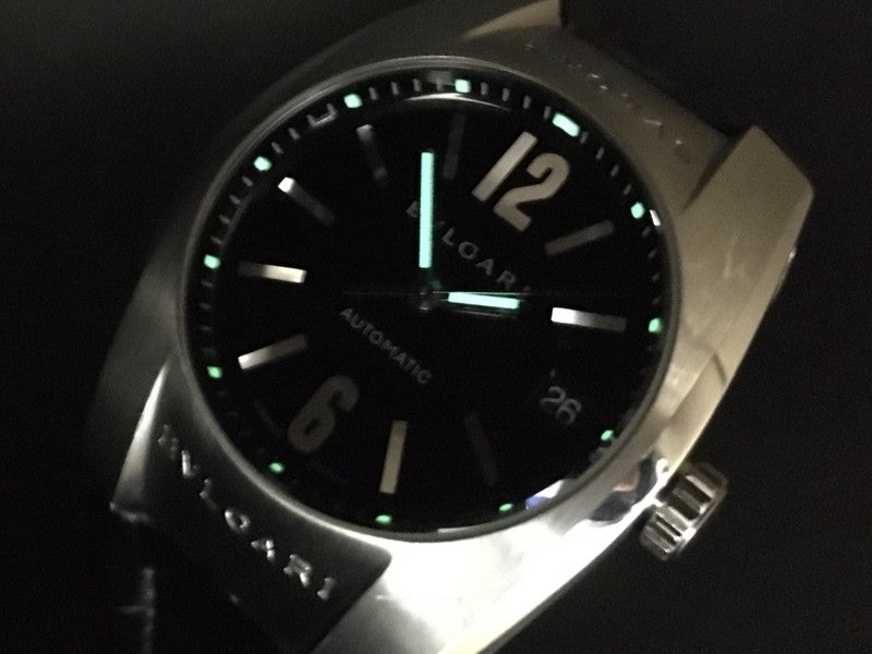 BVLGARI Ergon EG35S Automatic Black Dial Date Men's Watch 35mm JAPAN Box
