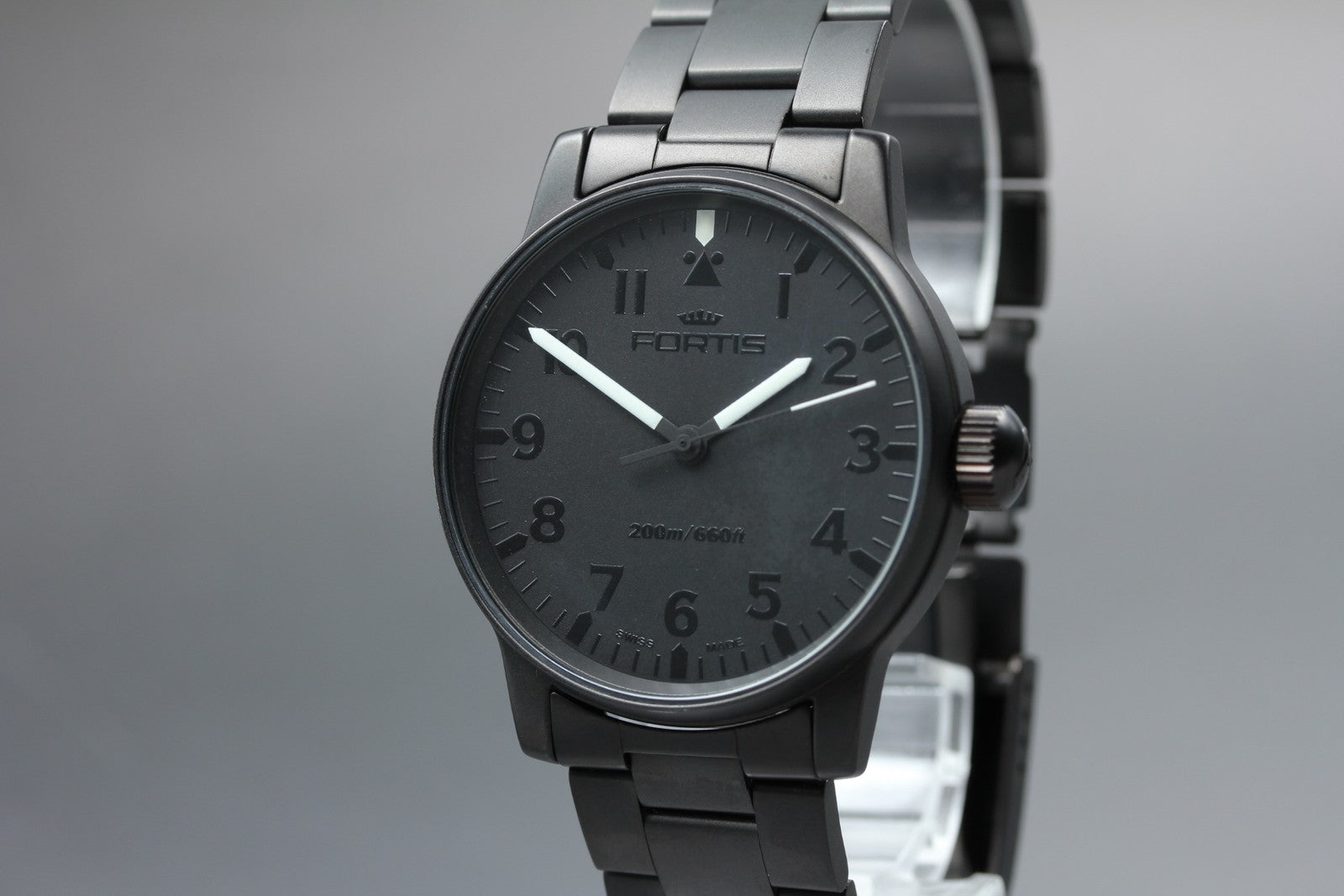 Rare FORTIS Flieger Professional Blackout 595.18.41MBO Automatic Men's Watch JP