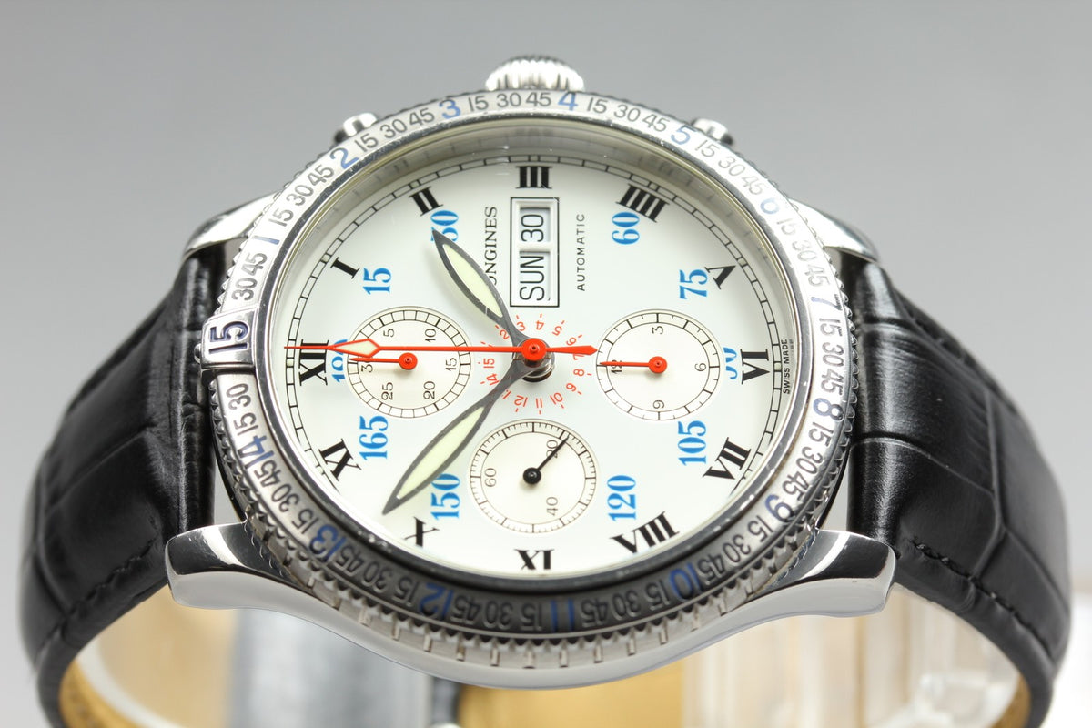 Longines Lindbergh Hour Angle Chronograph L2.618.4 White 41mm AT Men’s Watch