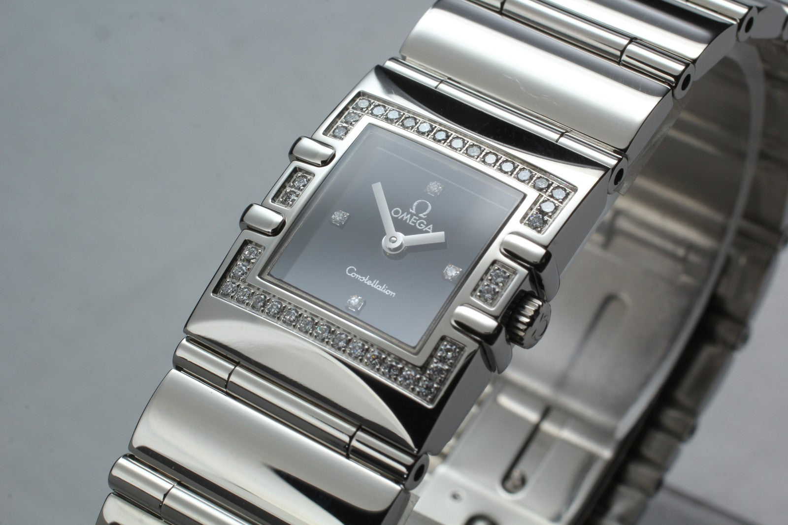 OMEGA Constellation QUADRA 895.1230 Cal.1376 Black Dial Diamond Women's Qz Watch