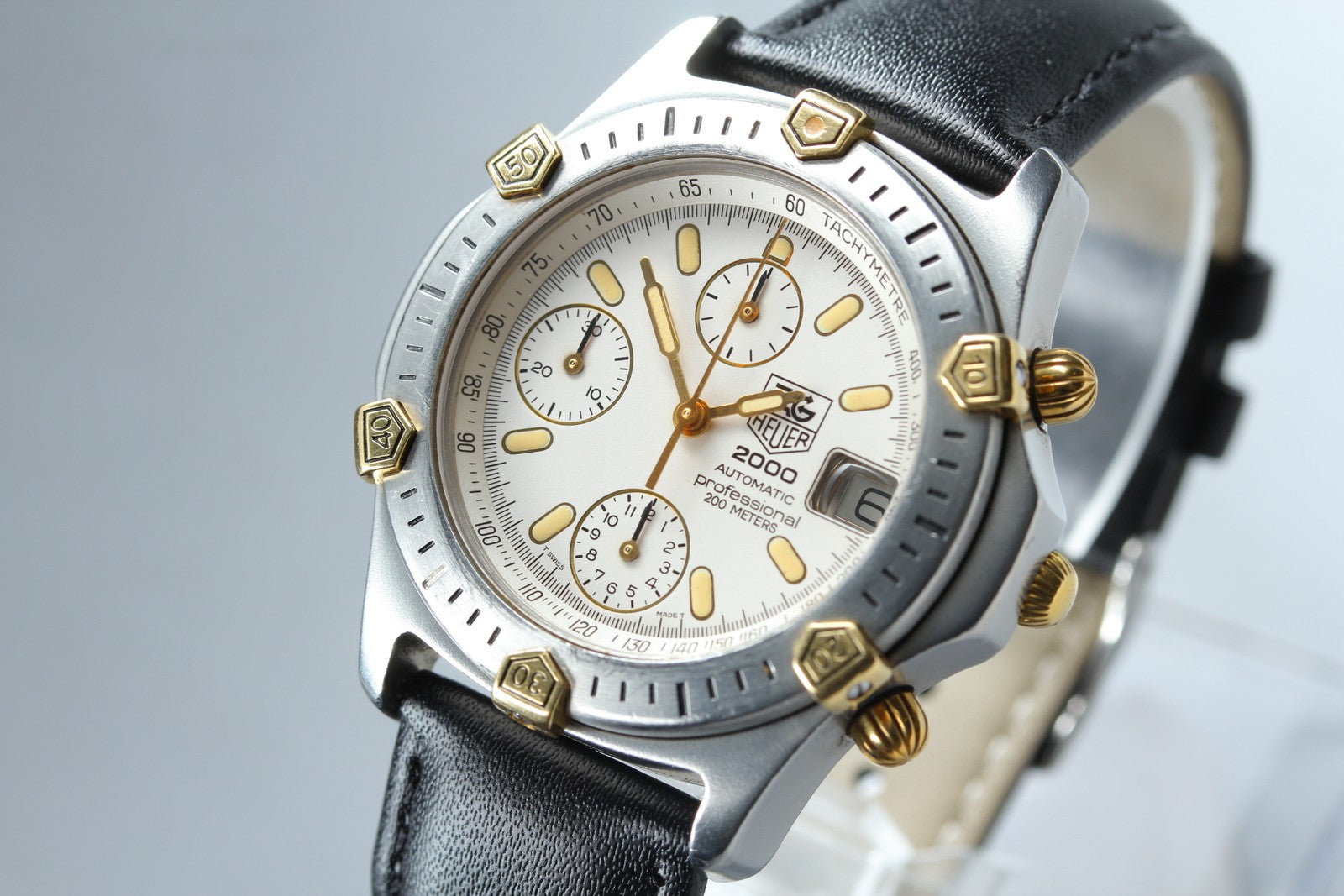 Vintage TAG HEUER 2000 165.806/1 Automatic Chronograph Men's Watch 40mm JAPAN