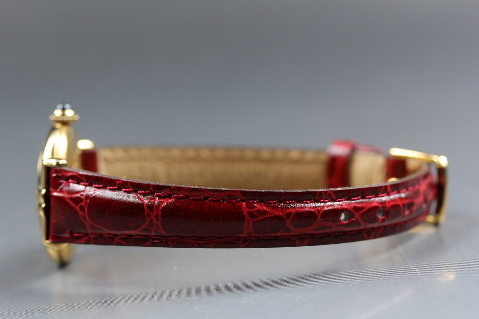 Vintage Cartier Must Colisee Vermeil 590002 Red Ivory Dial Women's Quartz Watch