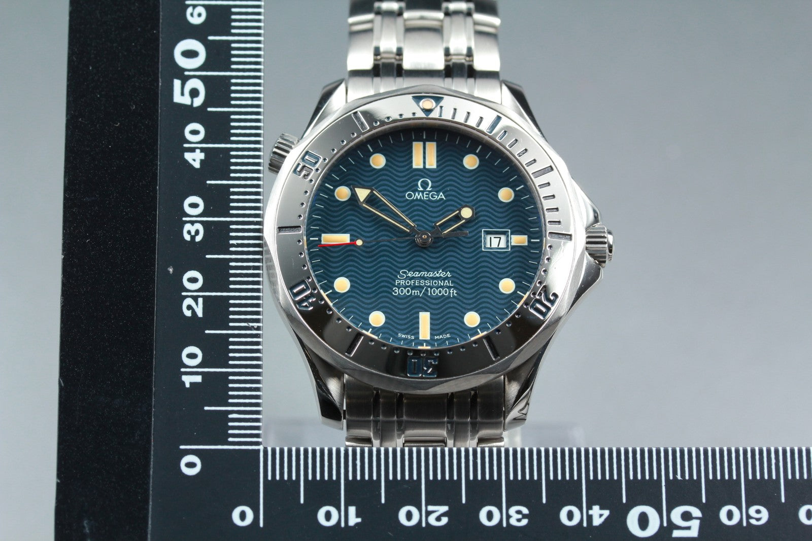 [Near MINT- Box] OMEGA Seamaster 300M 2542.80 Blue Dial 41mm Quartz Men's Watch