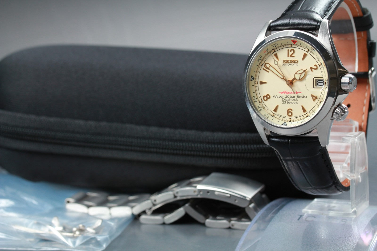 [Exc+5] SEIKO Alpinist 4S15-6000 SCVF007 Cream Dial Automatic Men's JAPAN