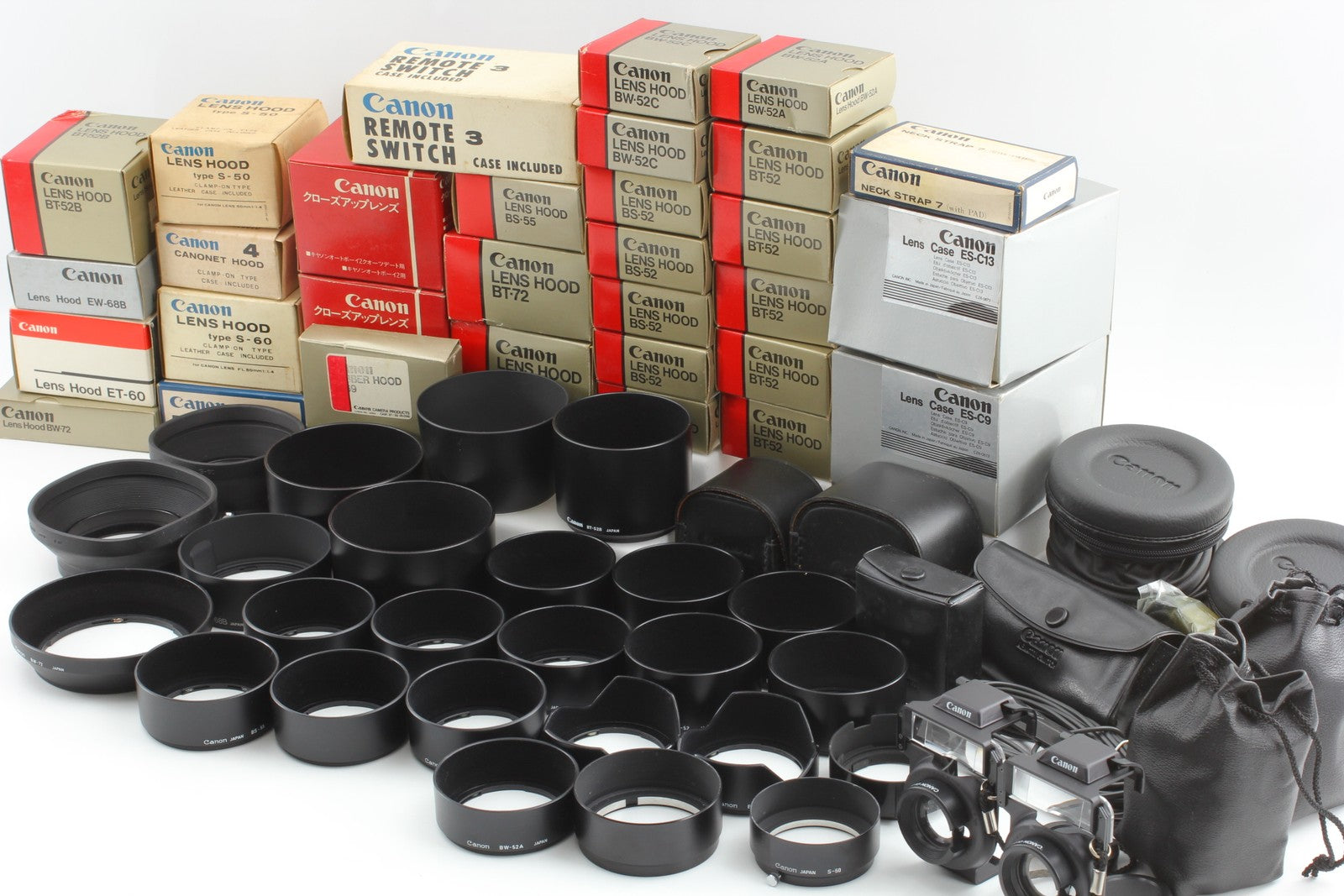 NOS [TOP MINT] Canon Lens Hood Bulk Lot 30pcs BS-52 BS-55 BT-52 BW-72 ET-60 More