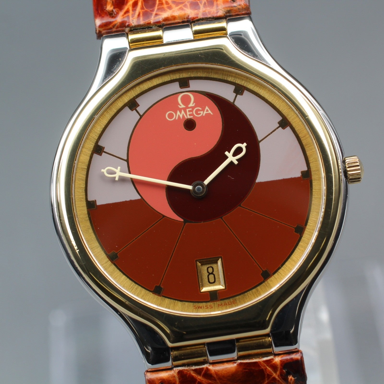 New Batt Vintage OMEGA De Ville symbol Quartz Women's Watch 31mm JAPAN Exc+5