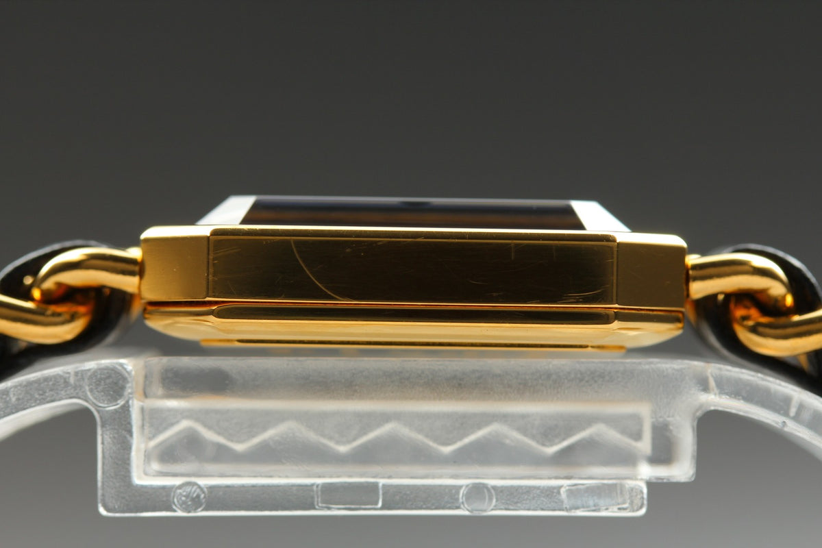 CHANEL Premiere L Size Black Dial Gold 20mm Quartz Women's Watch Vintage [Box]