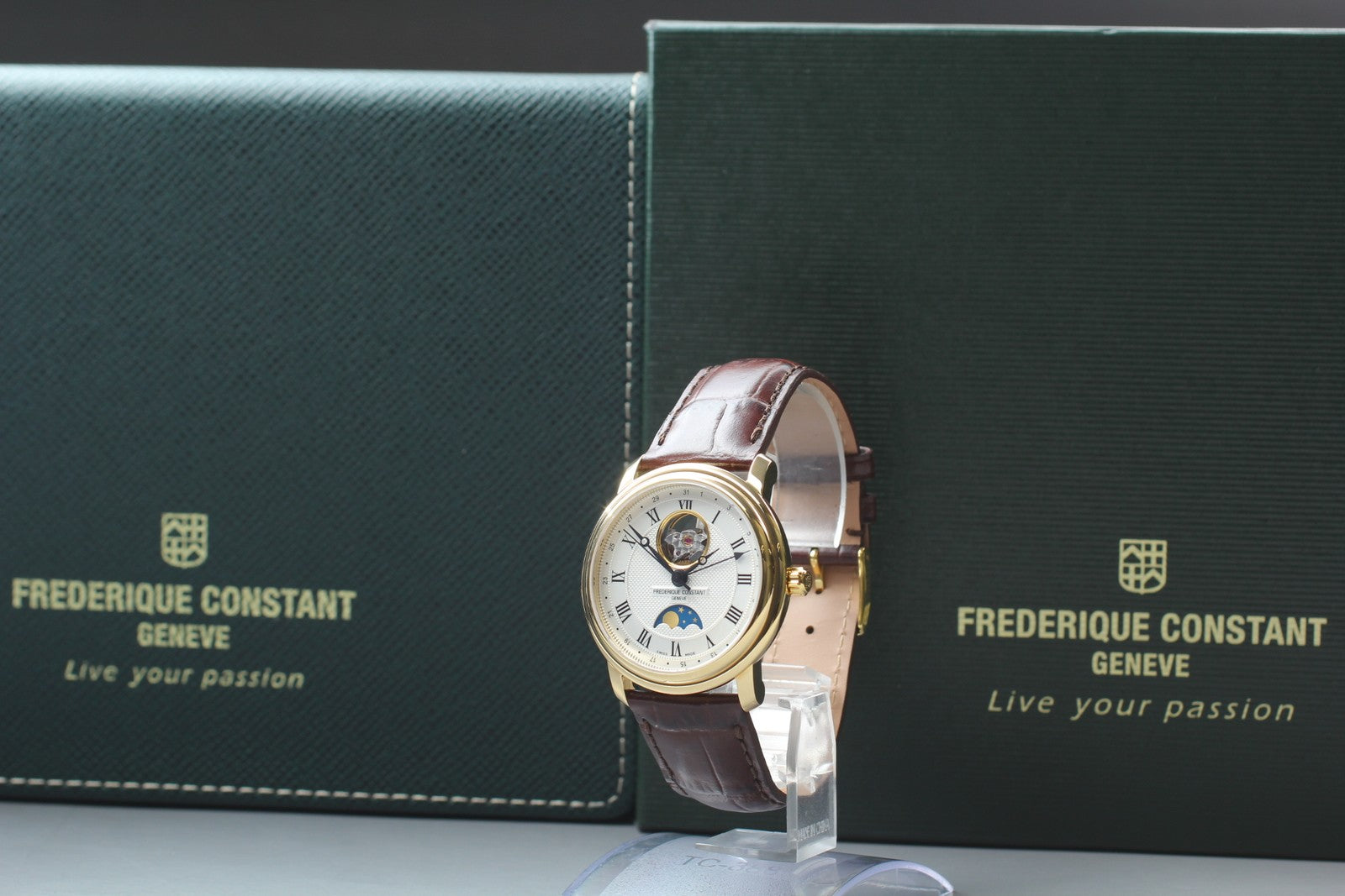 [Near MINT- Box] Frederique Constant FC-330/335X4P4/5/6 Moon Phase AT Mens Watch