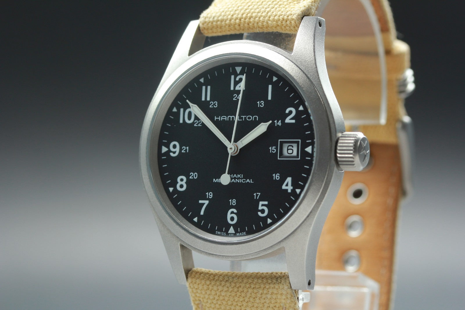 [w/ Box] Hamilton Khaki Field Mechanical H694390 38mm Manual Black Men's Watch