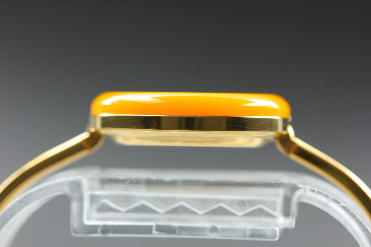 Gucci Change Bezel 11/12 Orange Bezel Gold Women's Quartz Watch Vintage [15.5cm]
