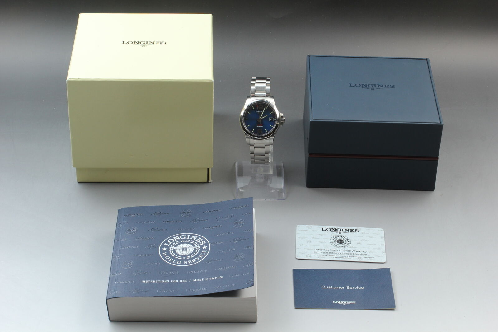 New Battery [N MINT / Box] Longines L3.716.4 VHP Conquest Men's Qz Watch JAPAN