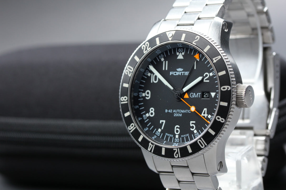 Overhauled FORTIS Cosmo Note 649.10.148.3 Automatic Men's Watch 44mm JAPAN