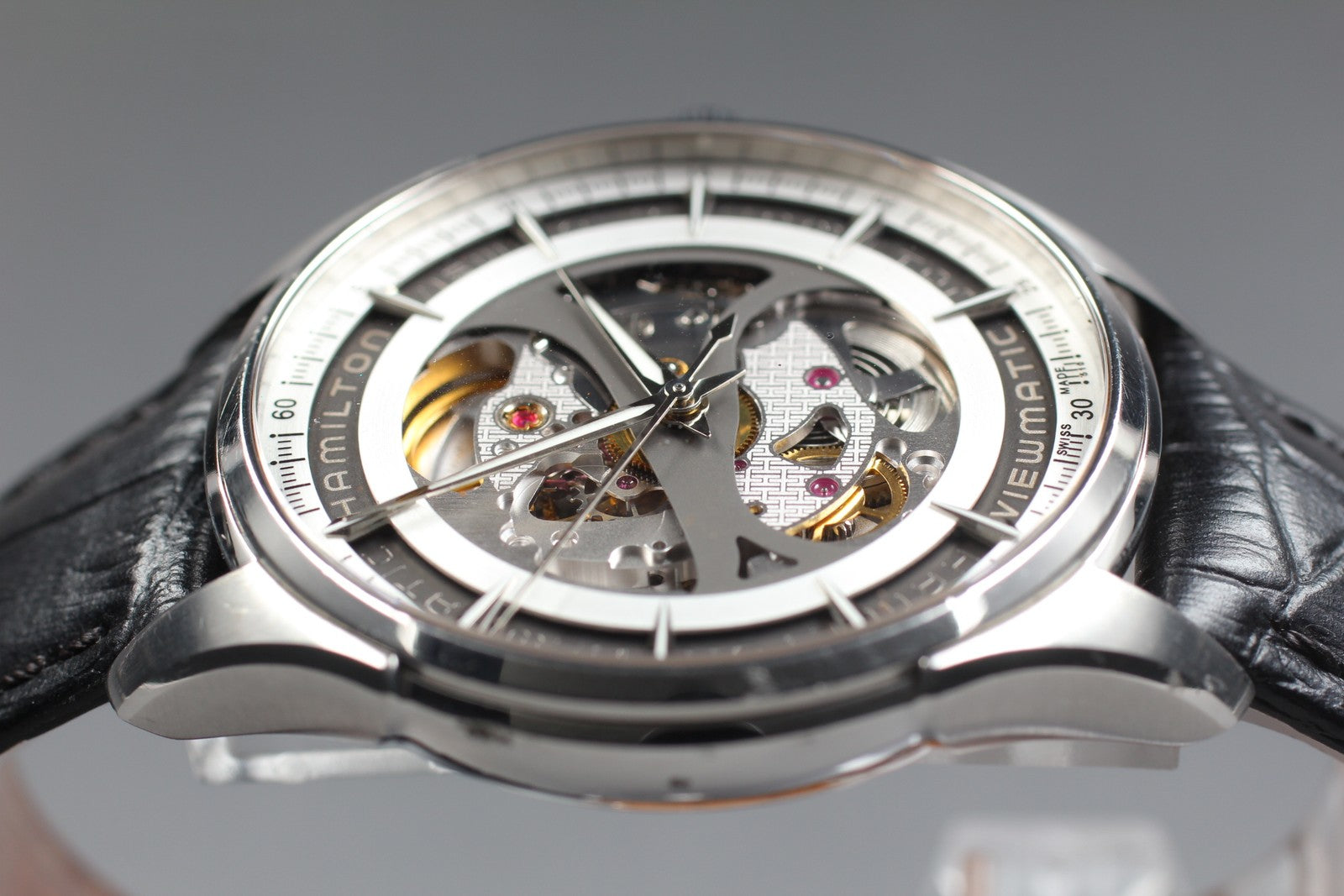 [Exc+5 Box] Hamilton Jazzmaster Viewmatic H425550 Automatic Skeleton Men’s Watch