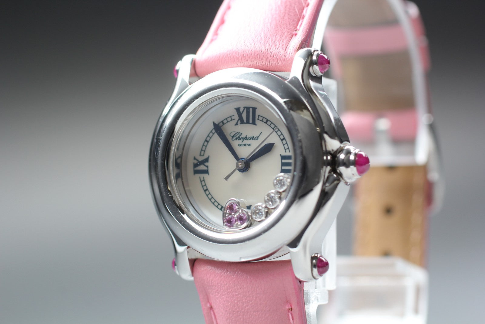 [Exc+5 Box] Chopard Happy Sports 27/8245-42 Heart Diamond Pink Qz Women’s Watch
