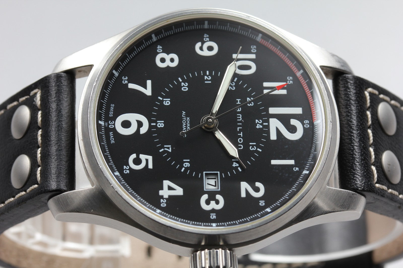Hamilton Khaki Field H706150 Black Dial Automatic Date Men's Watch 43mm JAPAN