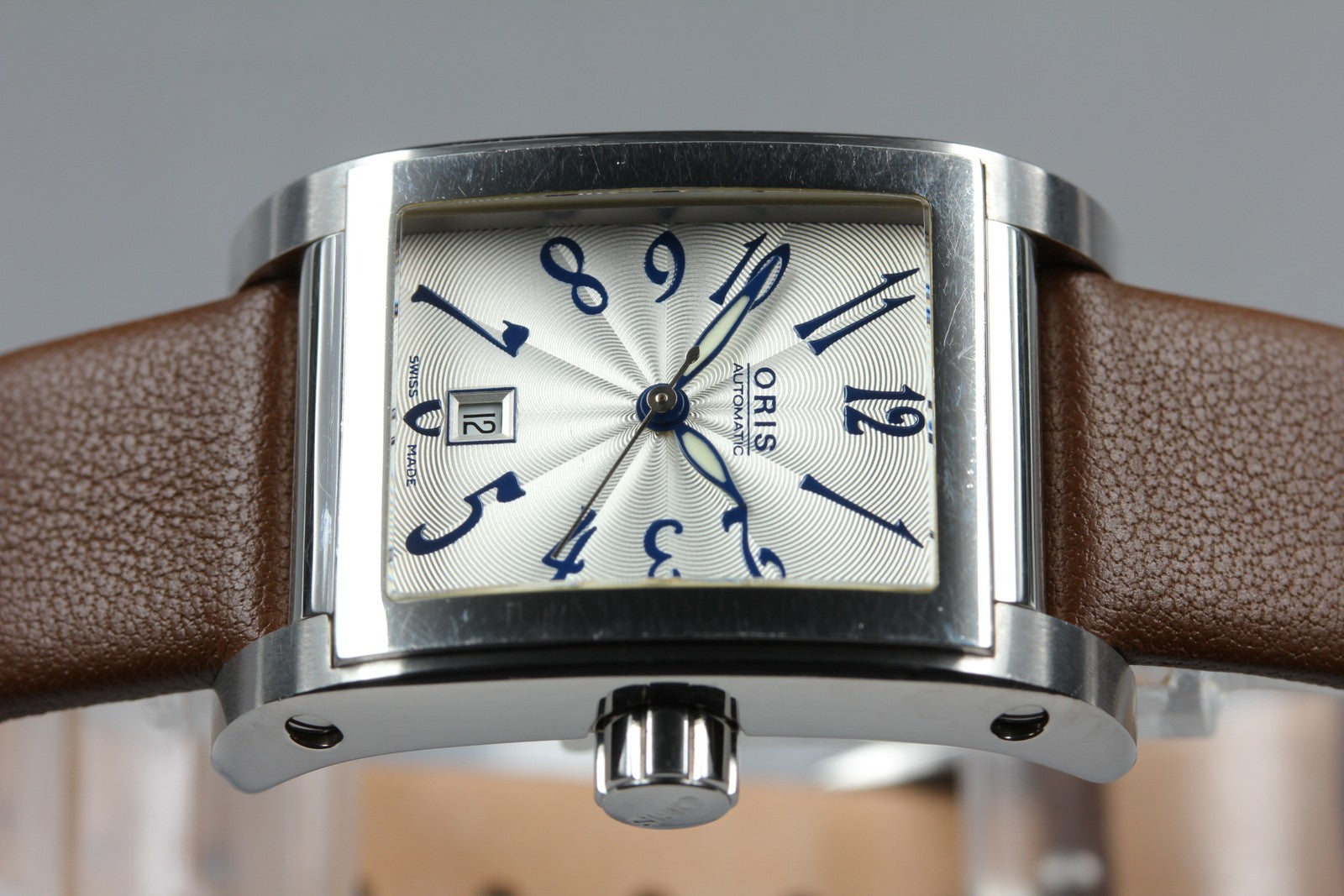 [Exc+4 Box] ORIS Rectangular Date 7526 White Brown 23mm Automatic Men's Watch