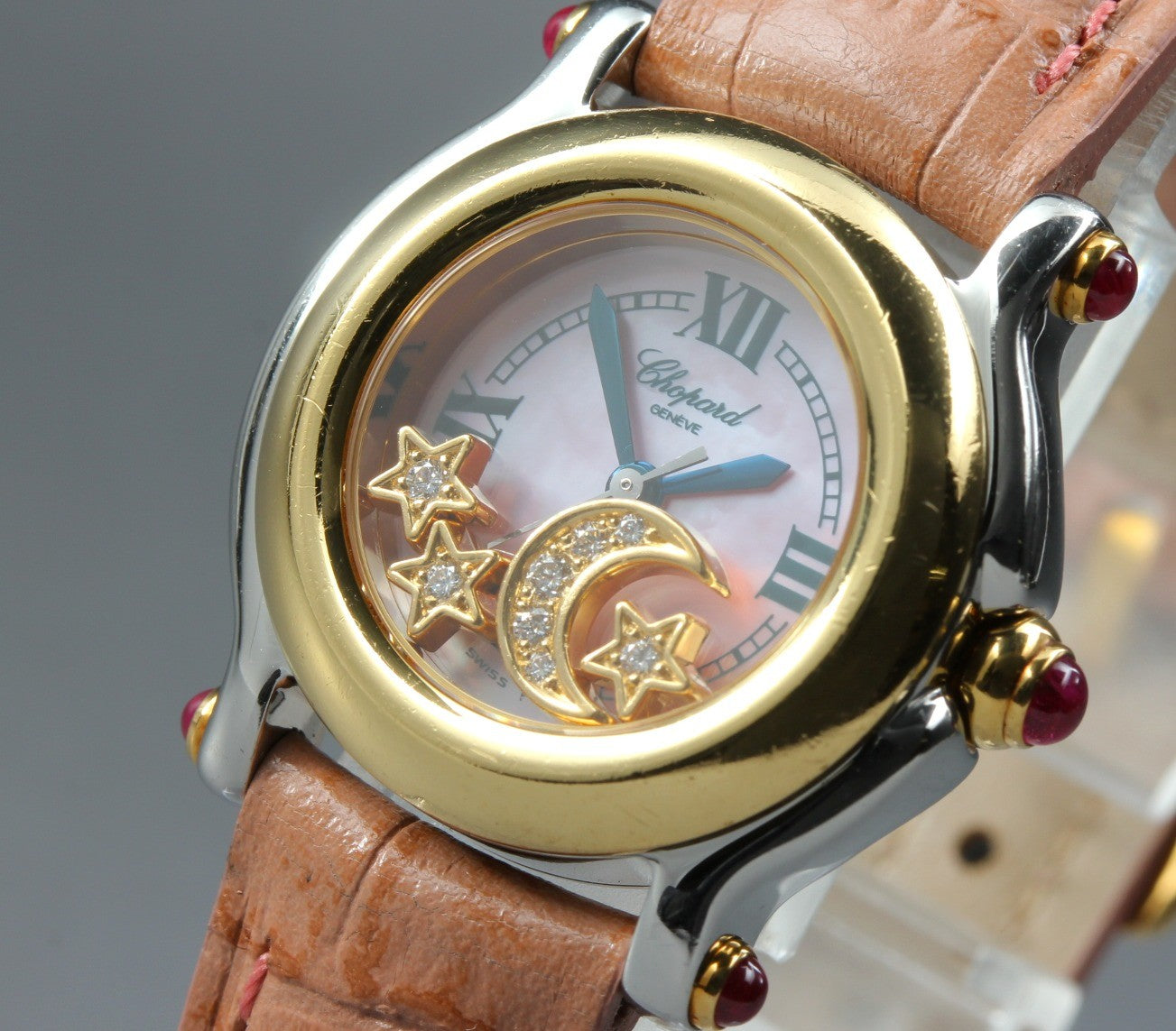 Chopard Happy Sport 27/8246-21 Moon Star Pink Dial Diamond Quartz Women’s Watch