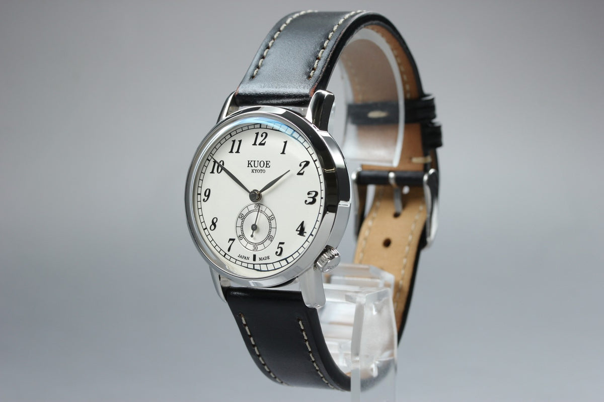 KUOE KYOTO OLD SMITH 90-007﻿ Silver Black 34mm Automatic Men's Watch JAPAN [Box]