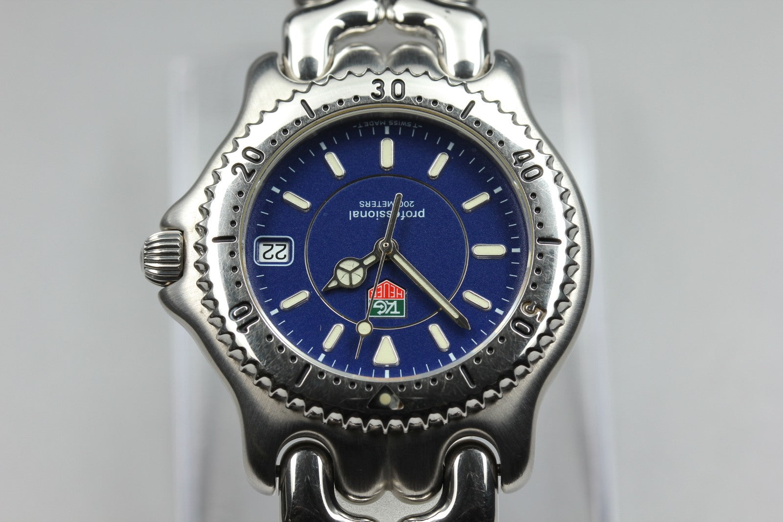 Vintage TAG HEUER SEL WG111A Quartz Blue Dial Men's Watch 36mm JAPAN Box