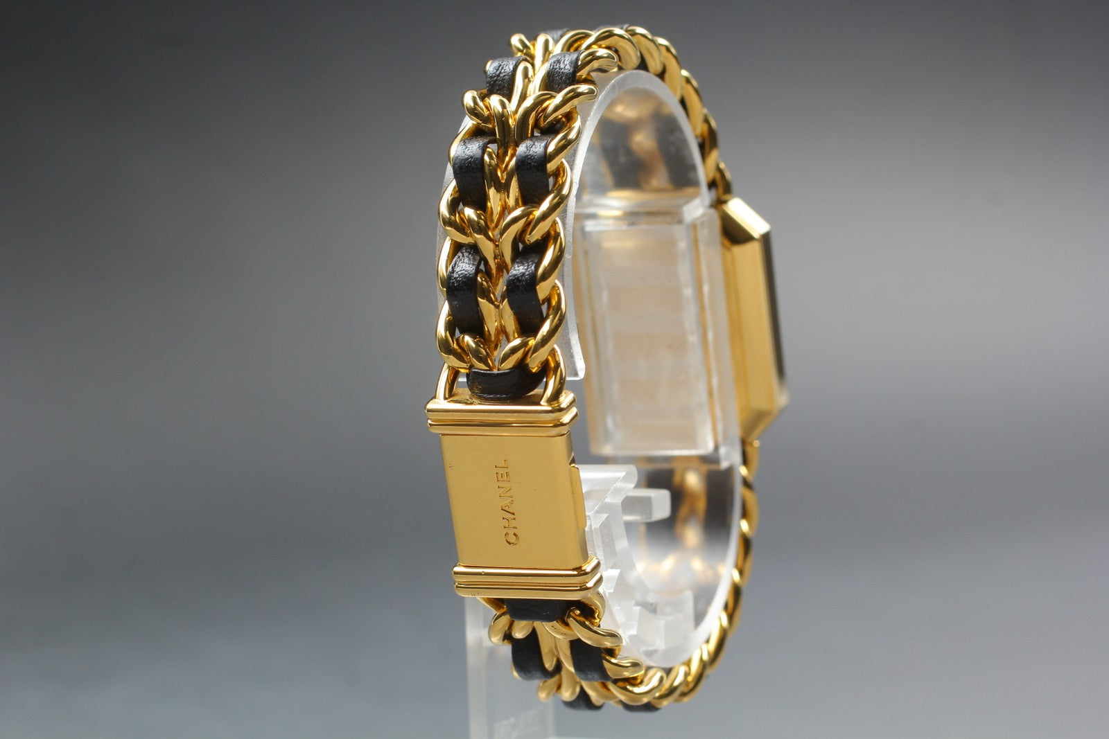 [Exc+5 Box] CHANEL Premiere L Size Black Dial 20mm Gold Quartz Women’s Watch