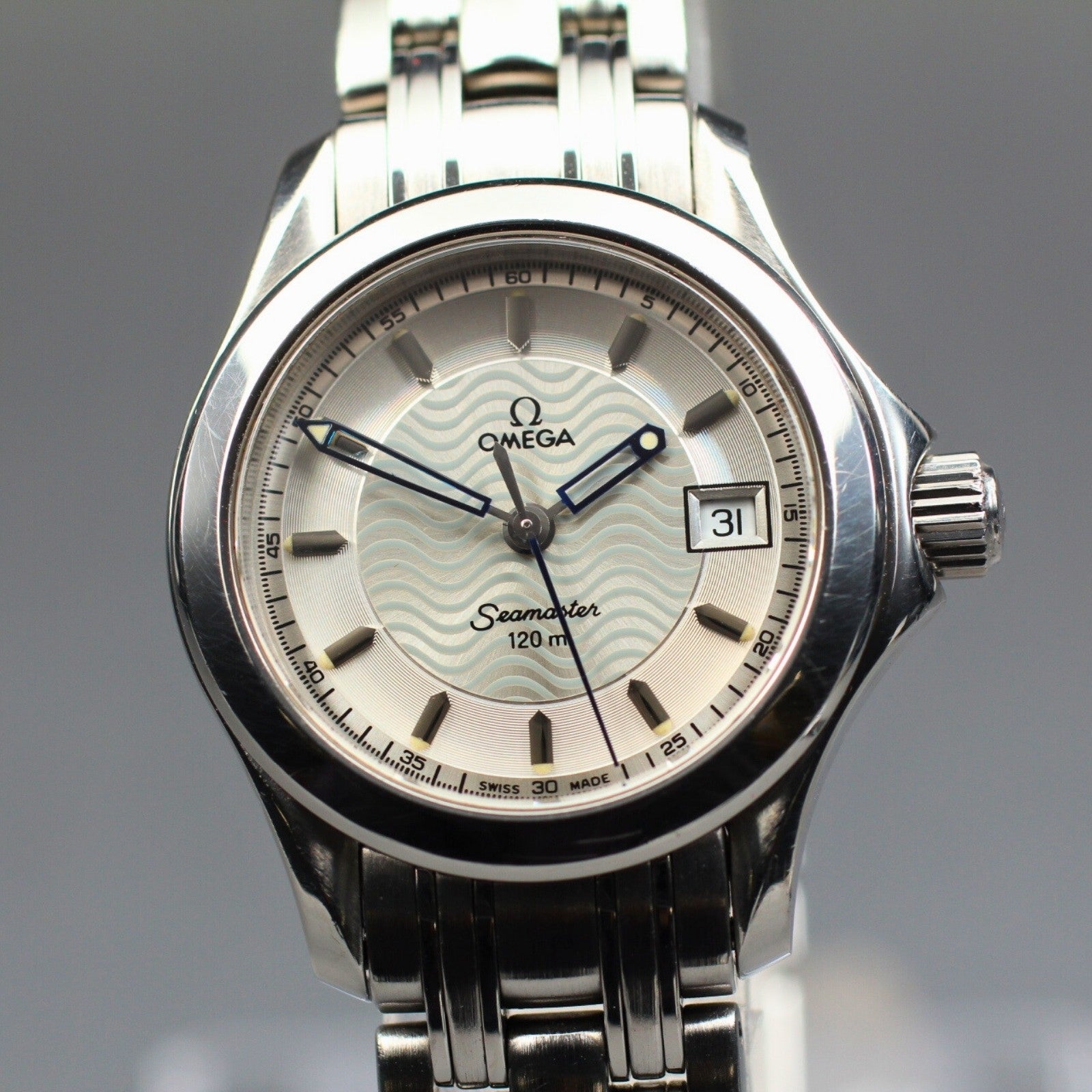 New Batt[Exc+5]Box OMEGA Seamaster 120m Cal.1424 2581.31 Ladies Watch 27mm JAPAN