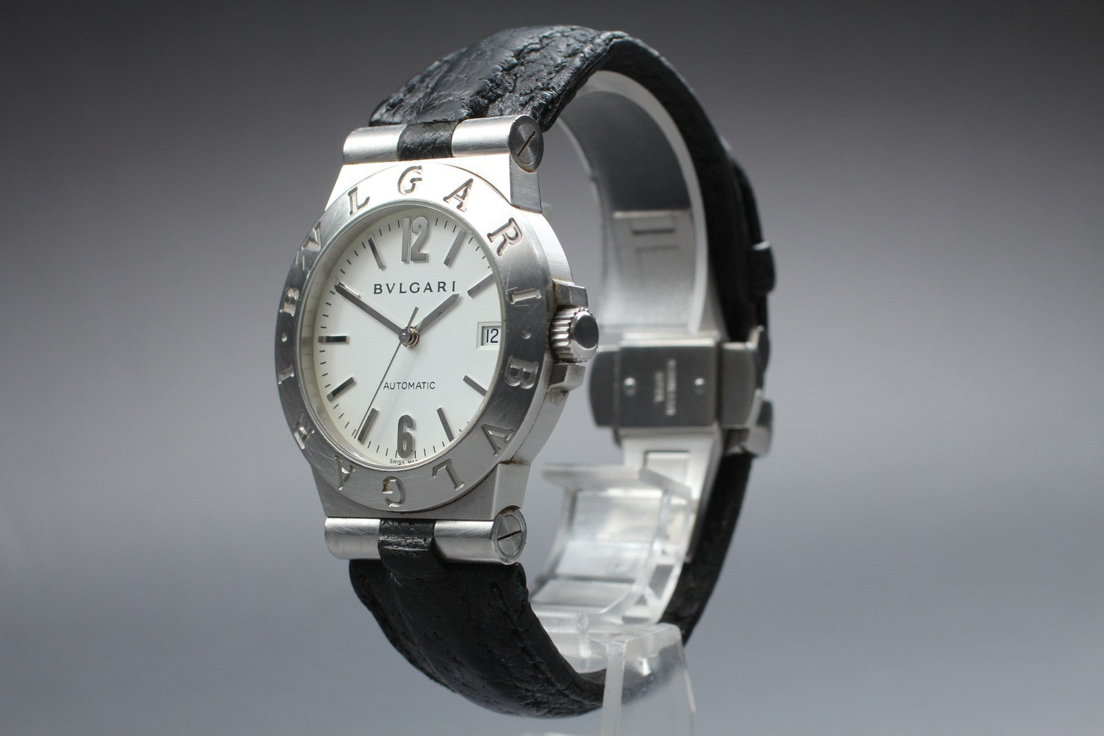 Exc+5* BVLGARI Diagono Sports LCV35S White Dial Automatic Men's Watch 36mm JAPAN