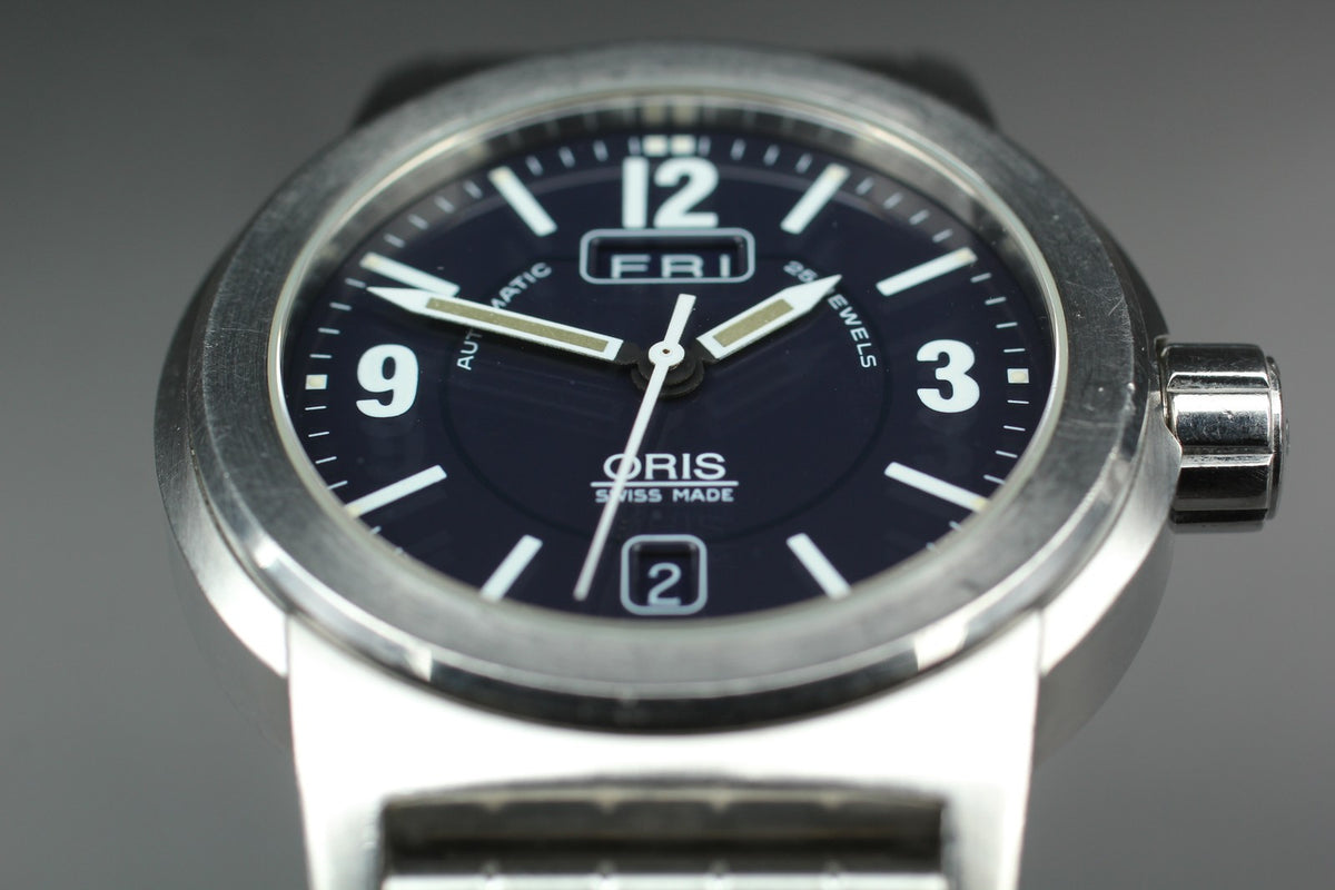 Vintage ORIS Big Crown 7500 Automatic Black Day/Date Boys Watch 40mm JAPAN