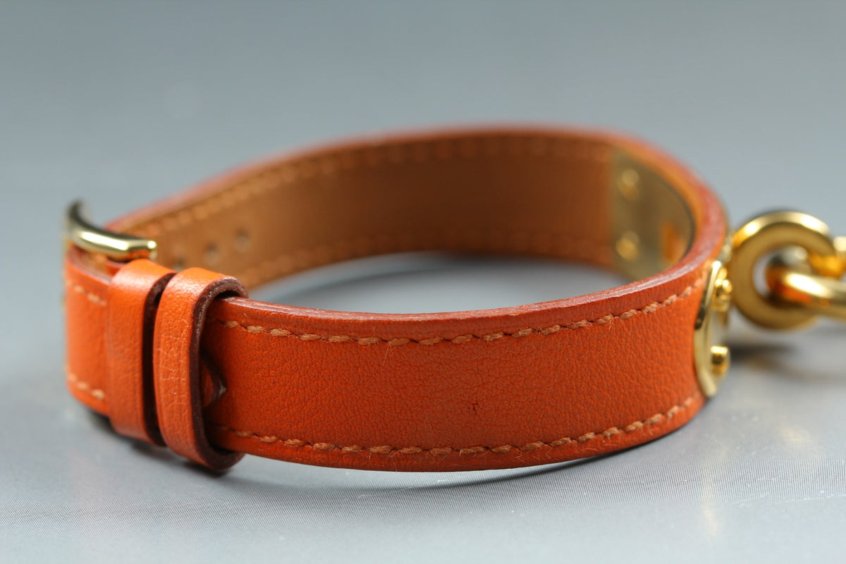 [Overhauled /Box] HERMES Kelly Watch Orange Dial Gold "A" Woman's Watch Quartz