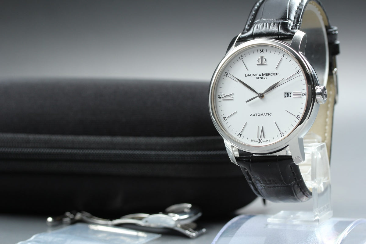 BAUME＆MERCIER Classima 65534 Automatic White Date Men's Watch 42mm JAPAN