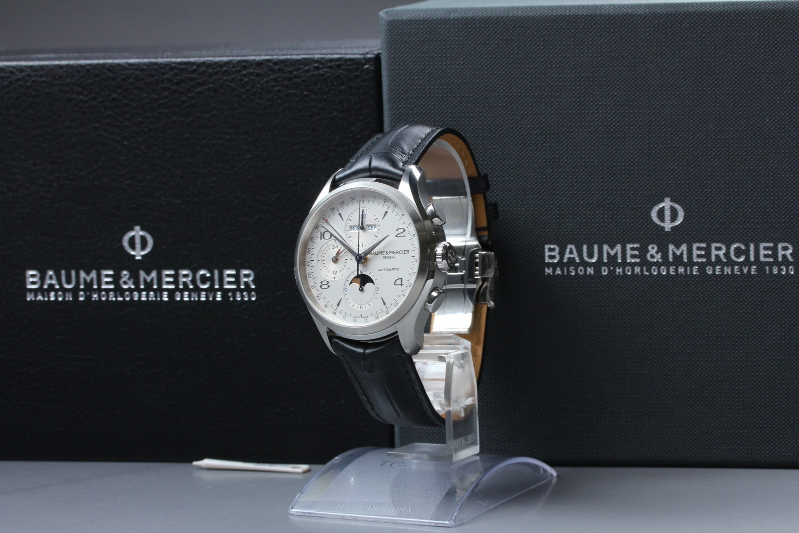 BAUME＆MERCIER Clifton 65793 Automatic Silver Men's Watch 42mm JAPAN N MINT*Box