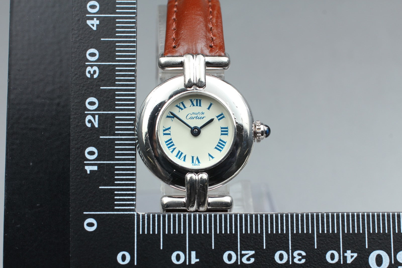 Vintage [Exc+4] Cartier Must Colisee Vermeil 690002 Silver Women's Quartz Watch