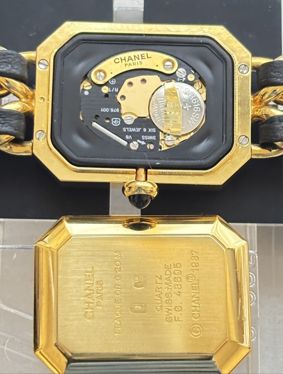 [Overhauled] CHANEL Premiere L Size Black Dial Gold 20mm Quartz Women’s Watch