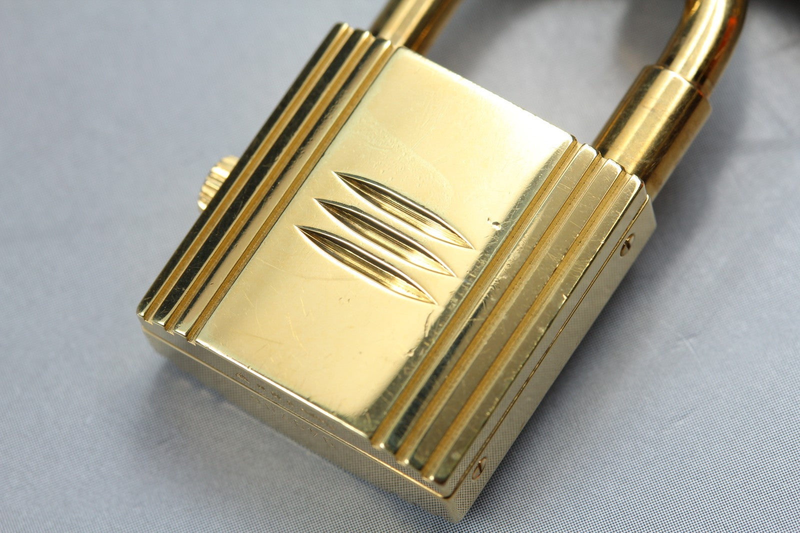 Vintage HERMES Kelly Watch Gold Blue Leather "A" Woman's Quartz Watch [Box]