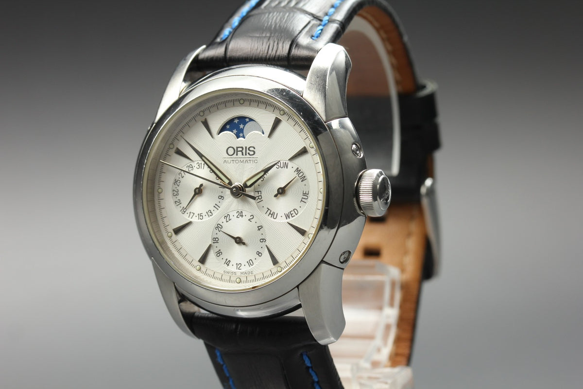 ORIS Artelier Complication 7554 Automatic Day/Date Silver Men's Watch 38mm JAPAN