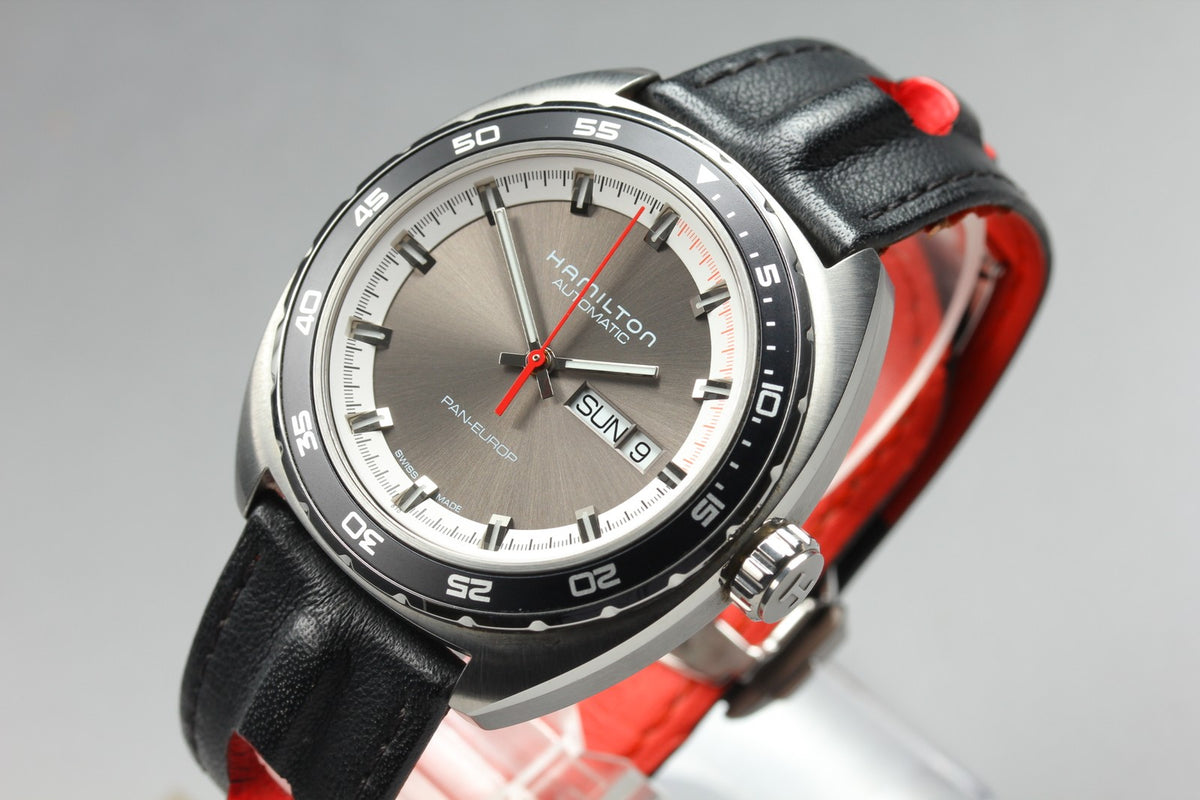 Hamilton Pan Europ H354150 H600354104 Automatic Day/Date Men's Watch 43mm JAPAN