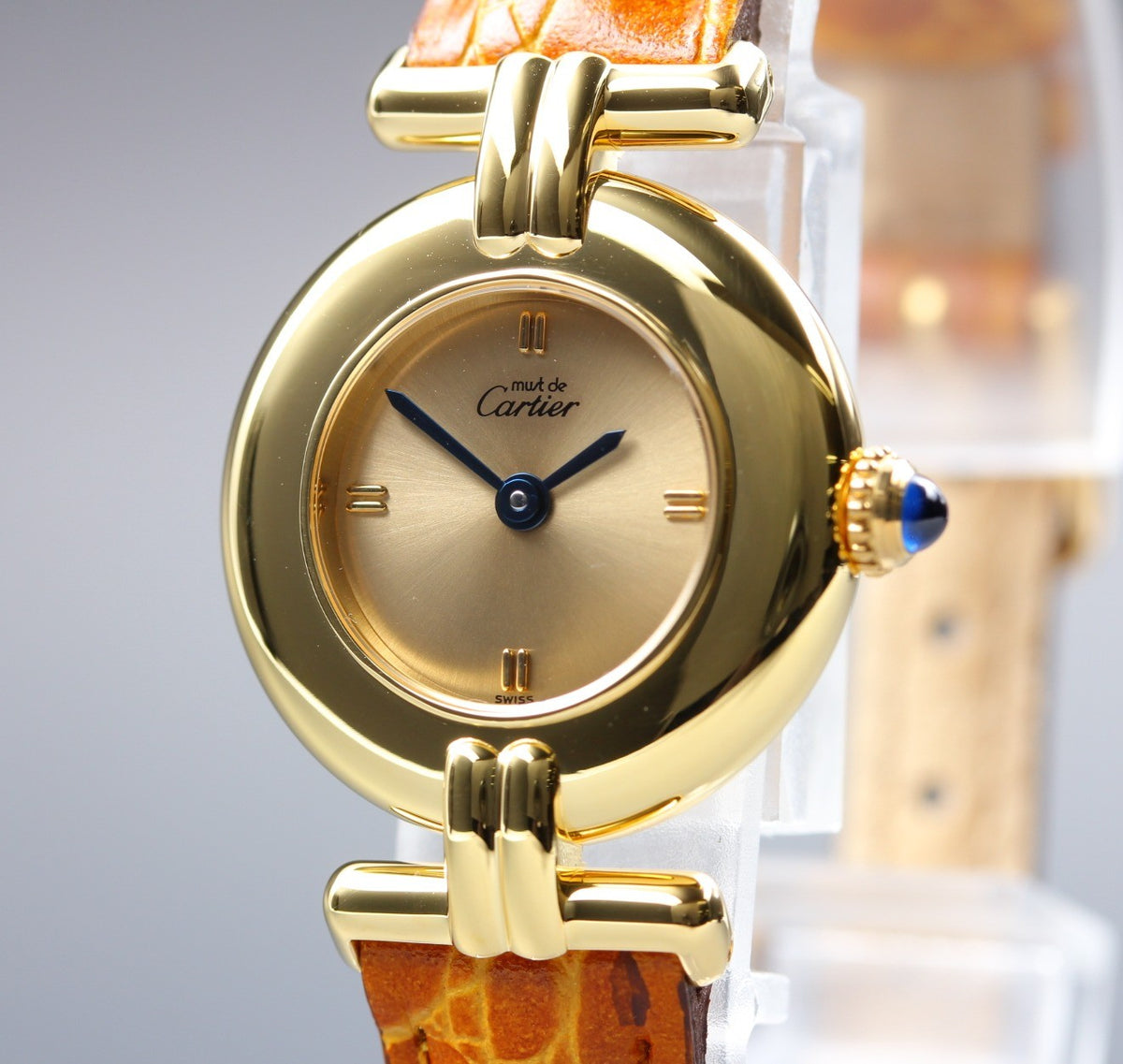 Cartier Must Colisee Vermeil 1902 Gold Women's Quartz Watch Vintage [Pouch]