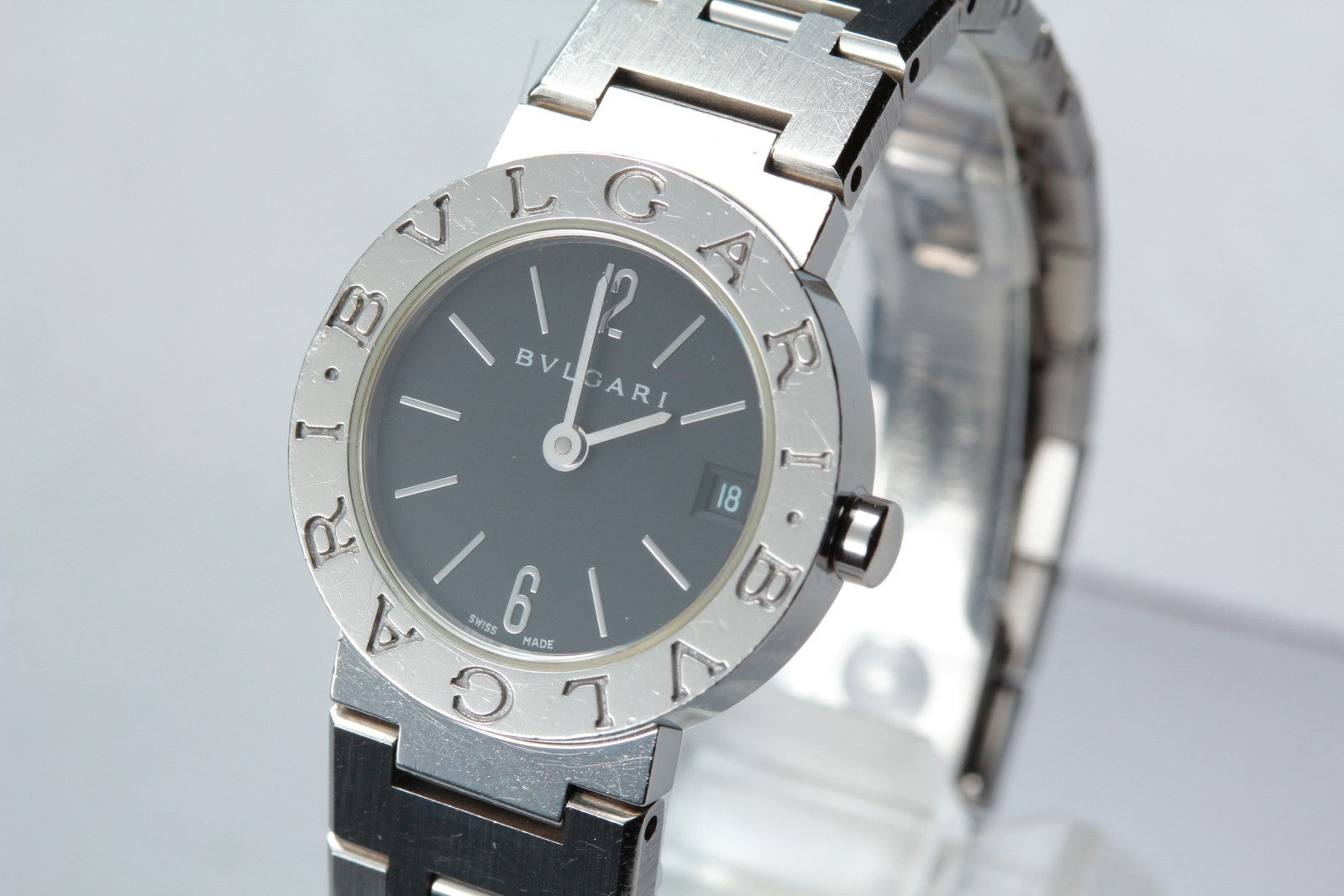 Exc+5* BVLGARI Bulgari Bulgari BB23SS Black Dial Quartz Women's Watch 23mm JAPAN