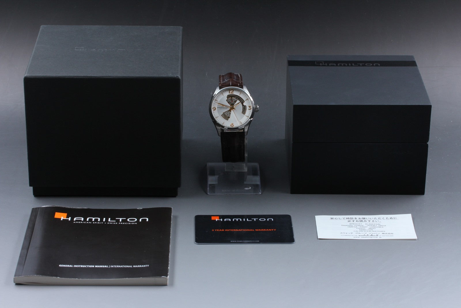 [Exc+5 Box] HAMILTON Jazzmaster H327050 Open Heart Brown Automatic Men's Watch