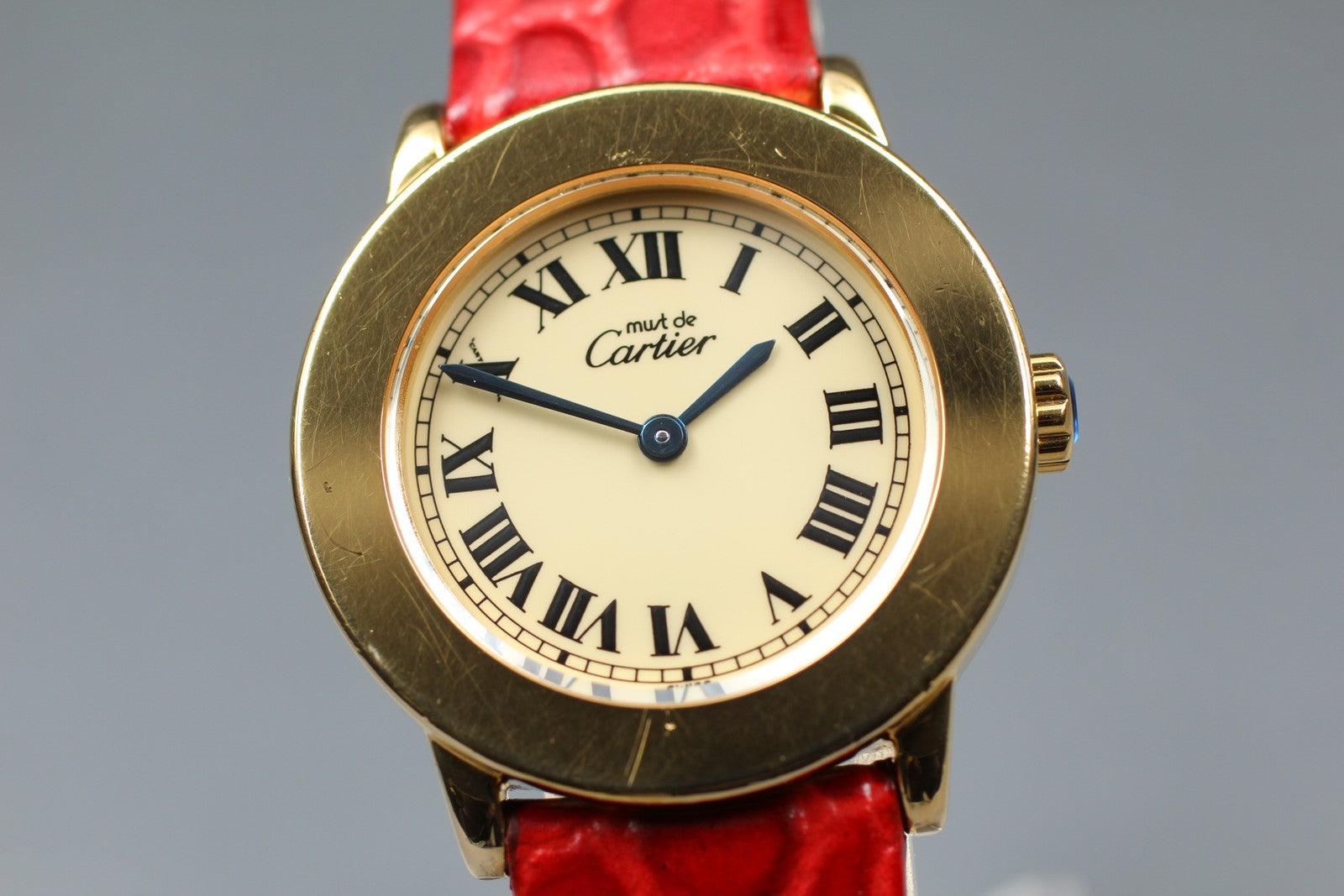 Vintage [Exc+5] Cartier Must Ronde de Cartier 1801 Red 22mm Women's Quartz Watch