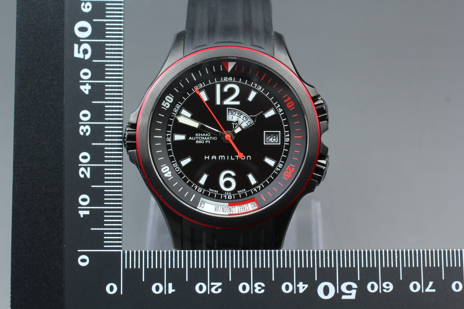 Hamilton Khaki Navy H775850 GMT Diver Automatic Black Men's Watch 43mm *N MINT