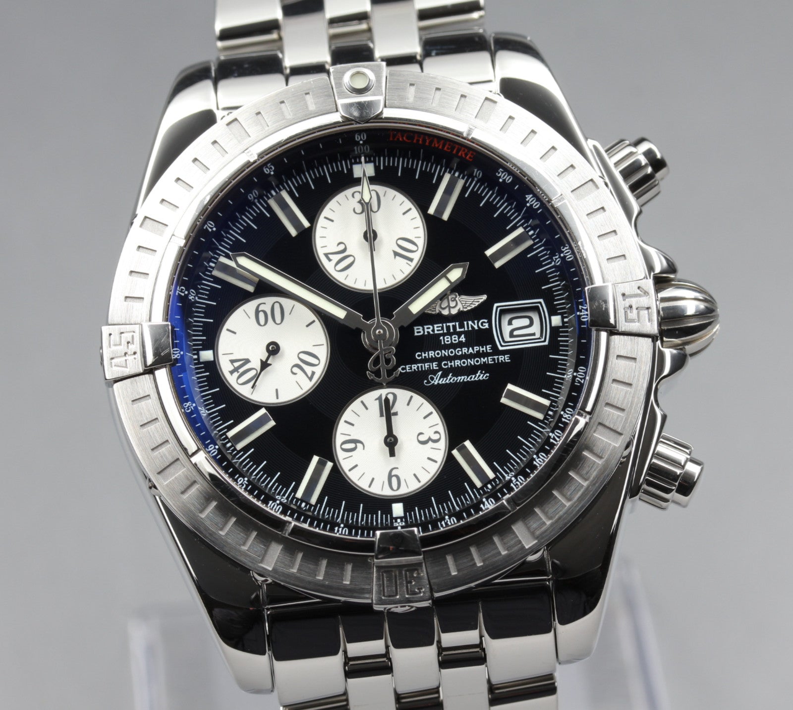BREITLING Chronomat Evolution A13356 Chronograph Black AT 43mm Men's Watch [Box]