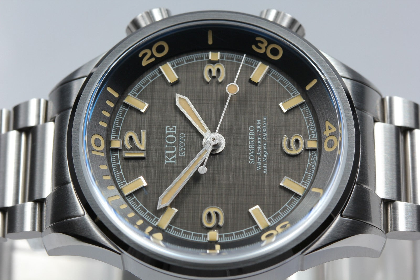 KUOE KYOTO SOMBRERO 90-011 38mm Linen Dial Automatic Men's Watch JAPAN [Box]