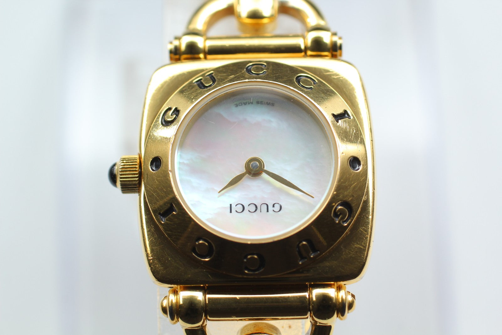 Vintage [Exc+5] GUCCI Horsebit 6400L White Dial Gold 20mm Woman's Quartz Watch