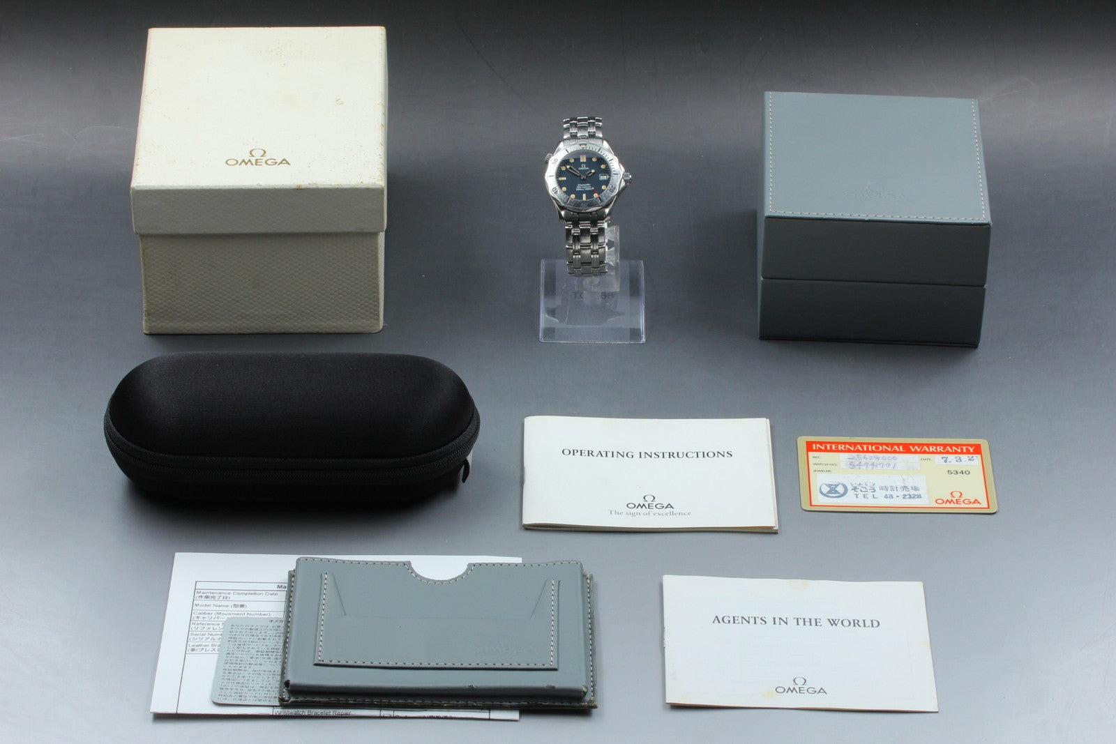 Overhauled [w/Box] OMEGA Seamaster 300M 2562.80 Date Blue 36mm Qz Men's Watch